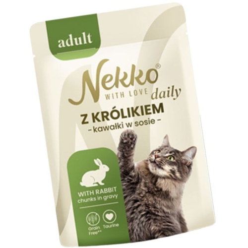 Nekko Daily Saszetka dla kota Adult Królik kawałki w sosie 85g