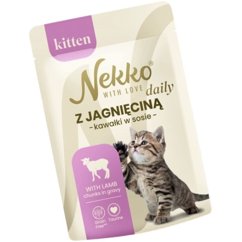 Nekko Daily Saszetka dla kota Kitten Jagnięcina kawałki w sosie 85g