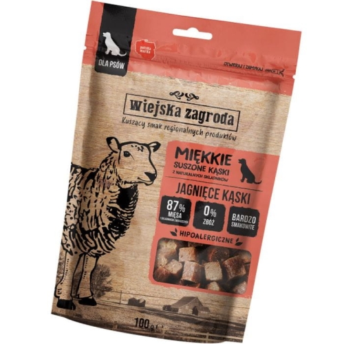 Wiejska Zagroda Przysmak dla psa Miękkie suszone kąski Jagnięce 100g