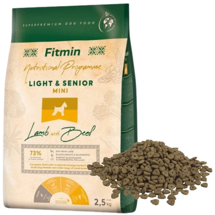 Fitmin Dog Mini Light Senior sucha karma dla psa JAGNIĘCINA WOŁOWINA 2,5 kg d.jpg