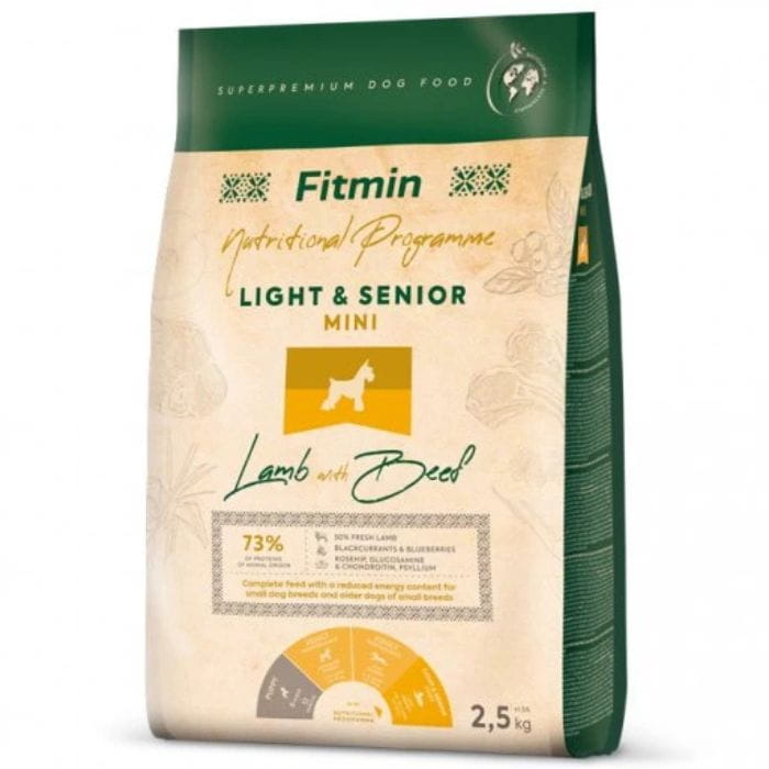 Fitmin Dog Mini Light Senior sucha karma dla psa JAGNIĘCINA WOŁOWINA 2,5 kg 1.jpg