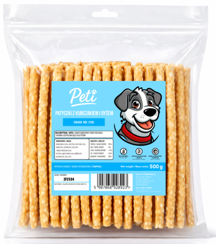 Peti - Patyczki z kurczakiem i ryżem 500g