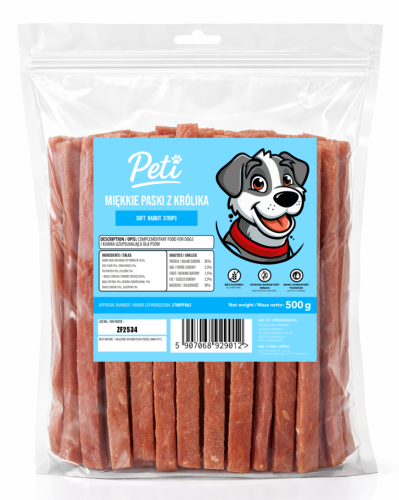 Peti - Miękkie paski z królika 500g