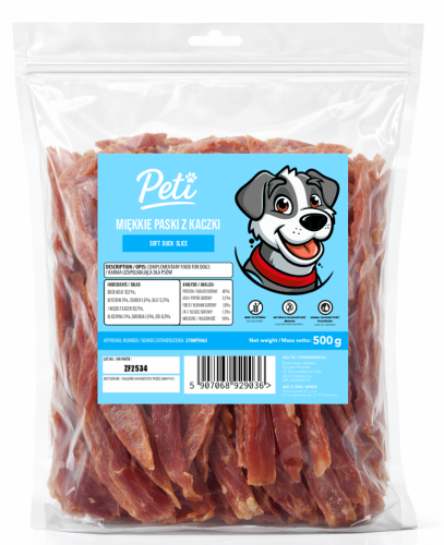 Peti - Miękkie paski z kaczki 500g
