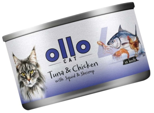Ollo Cat nr 4 Tuńczyk Kurczak Kalmar Krewetka 70g