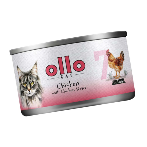 Ollo Cat nr 7 Kurczak&Serca z kurczaka w sosie 70g