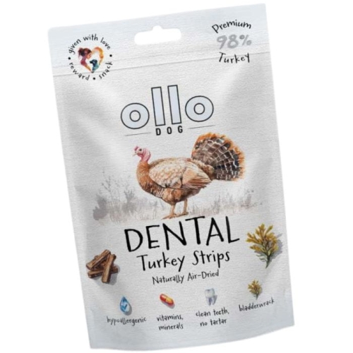 Ollo Air Dried Dental Turkey Strips Przysmak dentystyczny z INDYKA pies 80g