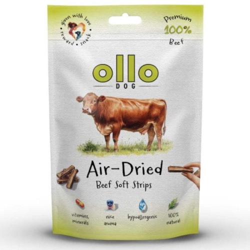 Ollo Air Dried Beef Strips Suszone miękkie paski z WOŁOWINY dla psa 80g