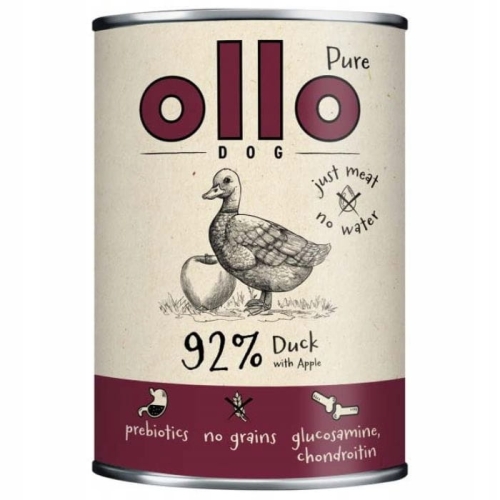 Ollo Pure Kaczka i z jabłkiem 400g Mokra karma dla psa Monobiałkowa