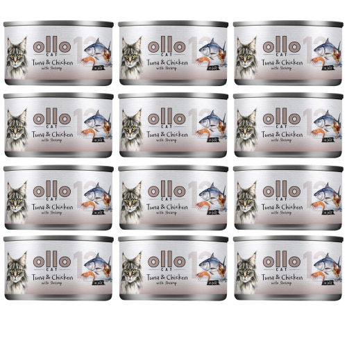 Ollo Cat nr 12 Tuńczyk Kurczak i Krewetka mokra karma dla kota kociąt w galarecie 12x70g