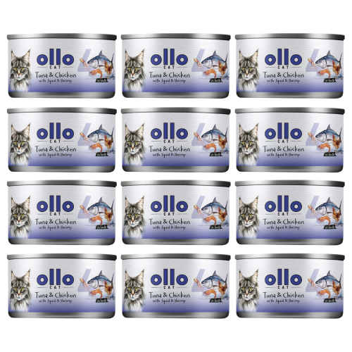 Ollo Cat nr 4 Tuńczyk Kurczak Kalmar Krewetka 12x 70g