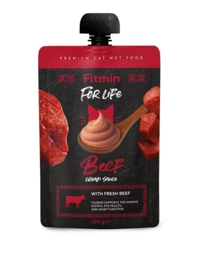 Fitmin For Life Cat Pouch Cream Sauce Beef 100g
