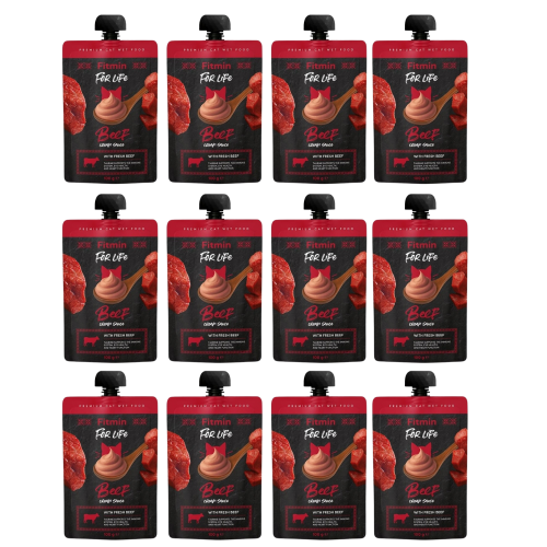 Fitmin For Life Cat Pouch Cream Sauce Beef 12x100g