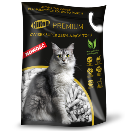 Hilton Żwirek dla kot super zbrylający tofu 2,5 kg