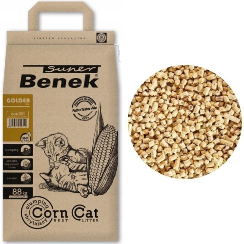 Super Benek Corn Cat Golden 14l Kukurydziany naturalny żwirek dla kota