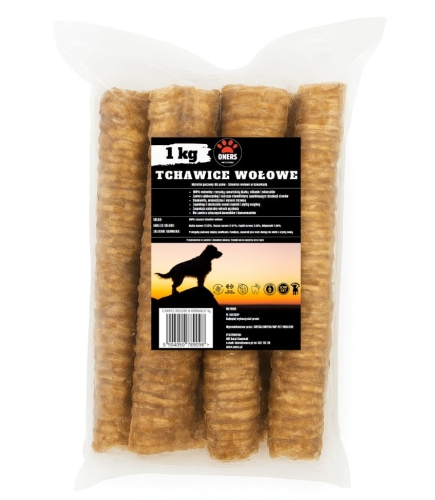 ONERS Naturalny przysmak dla psa Tchawice wołowe 30cm 1kg