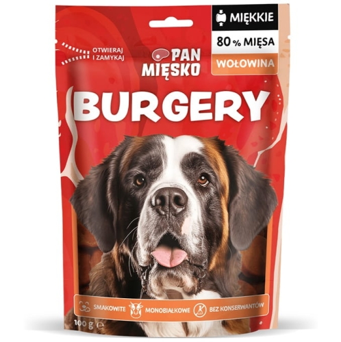 Pan Mięsko dla psa burgery wołowina 100g