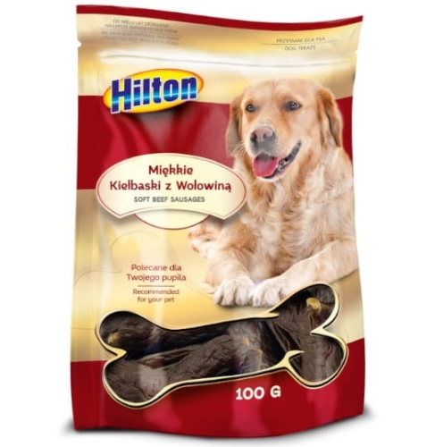 Hilton - Miękkie kiełbaski z wołowiną 100g pies