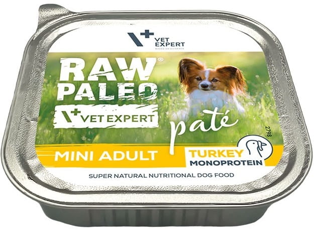 Vet Expert Raw Paleo Mini Adult indyk pasztet mokra karma monobiałkowa dla psa 150g