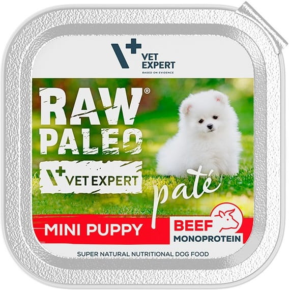 Vet Expert Raw Paleo Mini Puppy wołowina monobiałkowy pasztet dla szczeniąt 150g