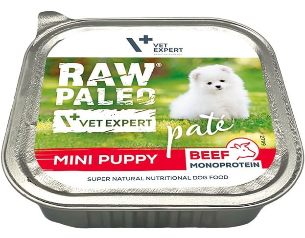 Vet Expert Raw Paleo Mini Puppy wołowina monobiałkowy pasztet dla szczeniąt 150g
