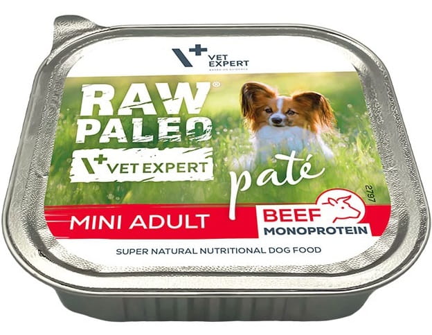 Vet Expert Raw Paleo Mini Adult wołowina monobiałkowa mokra karma dla psa 150g