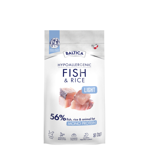 Baltica - Nutrac. Adult Fish&Rice LIGHT M 3kg