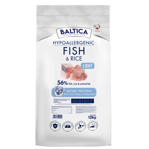Baltica - Nutrac. Adult Fish&Rice LIGHT L/XL 12kg