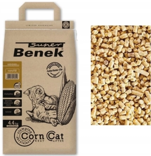 Super Benek Corn Cat Golden żwirek kukurydziany zbrylający kuweta kota 7 l