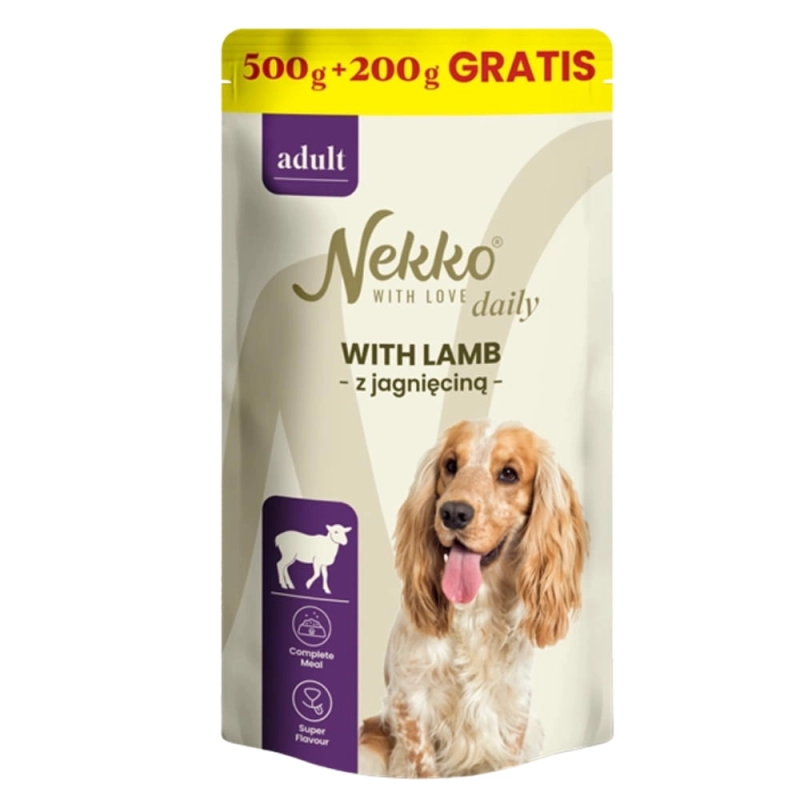 Nekko Daily Adult jagnięcina mokra karma dla dorosłego psa saszetka 700g