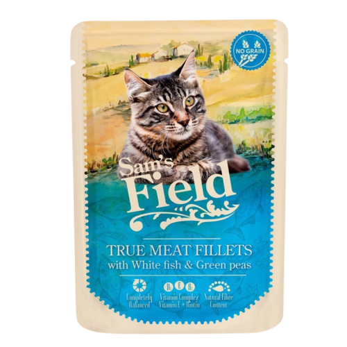 Sam's Field sasz.kot Biała ryba z groszkiem 85g