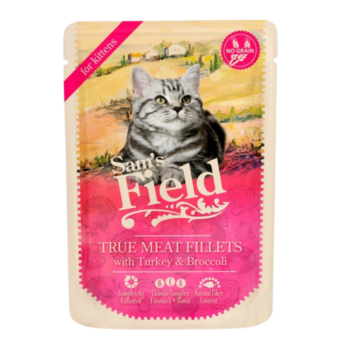 Sam's Field sasz. KITTEN Indyk brokuły 85g
