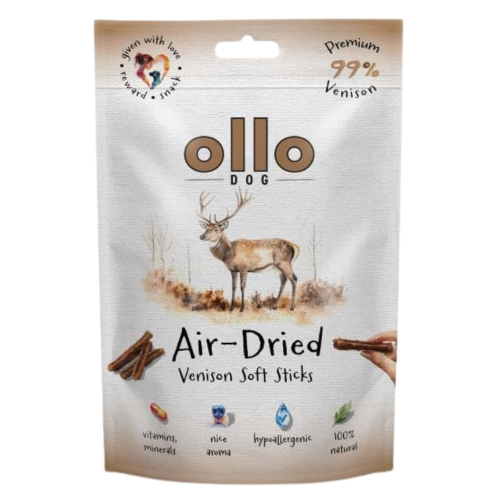 Ollo Air Dried Venison Soft Sticks przysmak JELEŃ 80g