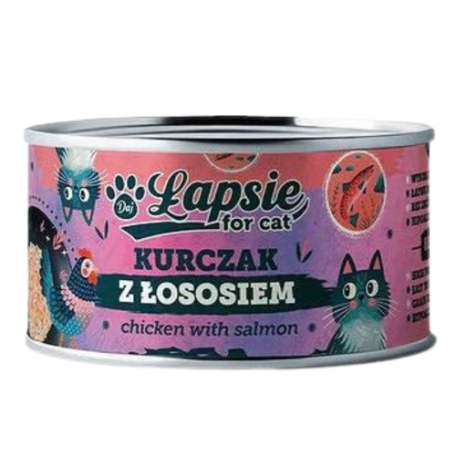 M4M - Łapsie kot kurczak z łososiem w bulionie 80g