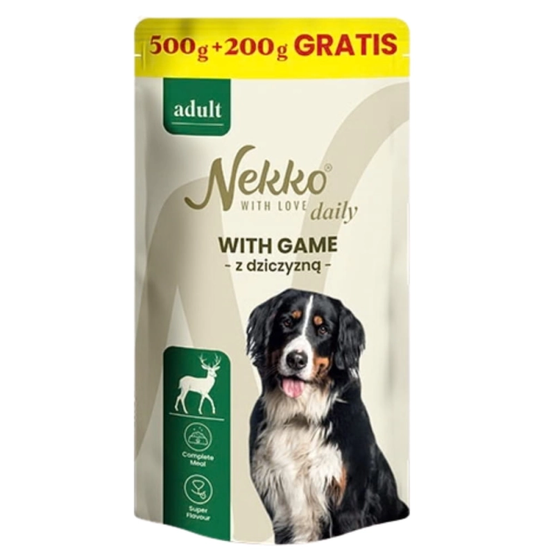 Nekko Daily Adult dziczyzna mokra karma dla dorosłego psa 700g