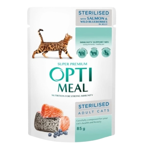 Opti Meal Sterilised - Łosoś/Borówka 85g  