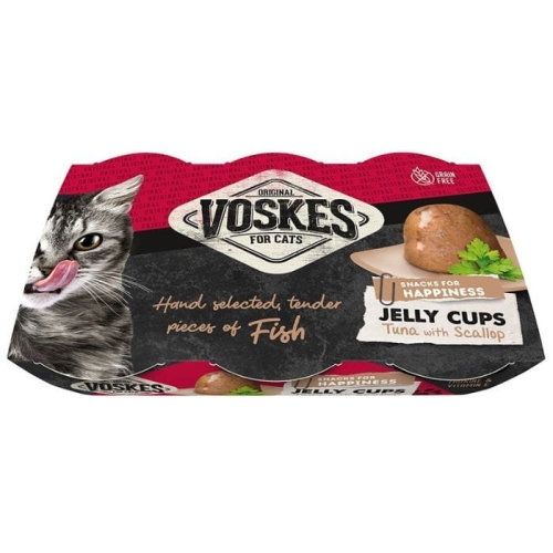 Voskes Jelly Cups Tuna Galaretka z tuńczykiem i przegrzebkami dla kota 6x25g