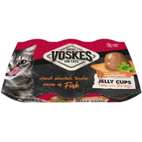 Voskes Jelly Cups Tuna Galaretka z tuńczykiem i krewetkami dla kota 6x25g