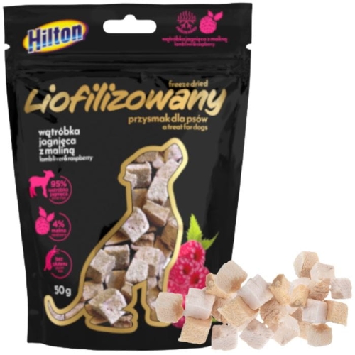 Hilton Przysmak dla psa Liofilizowana JAGNIĘCINA z MALINĄ 50g