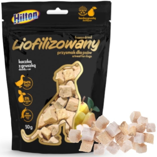 Hilton Przysmak dla psa Liofilizowana KACZKA z GRUSZKĄ 50g