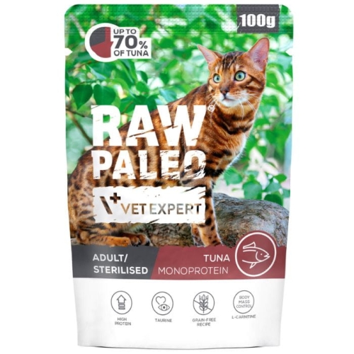 Raw Paleo Adult Sterilised Cat Tuna 100g Monoproteinowa Tuńczyk