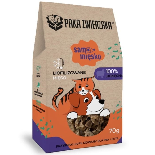 Paka Zwierzaka Przysmak liofilizowany Samo Mięsko JAGNIĘCINA 70g