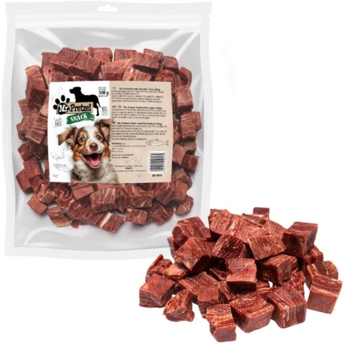 Przysmak dla psa Kostki z kaczki i ryby Mr. Pretzel 90% mięsa 500g