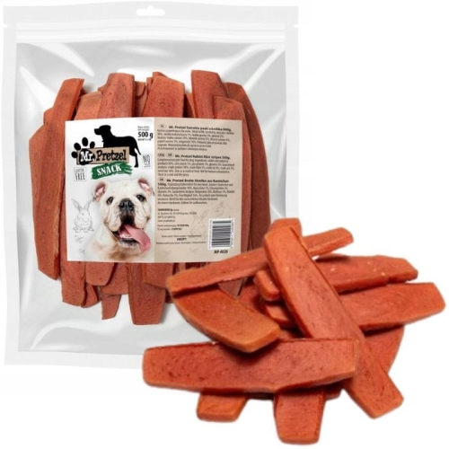 Przysmak dla psa Szerokie paski z królika Filety Mr. Pretzel 500g