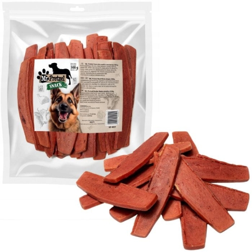 Przysmak dla psa Szerokie paski z wołowiny Filety Mr. Pretzel 500g