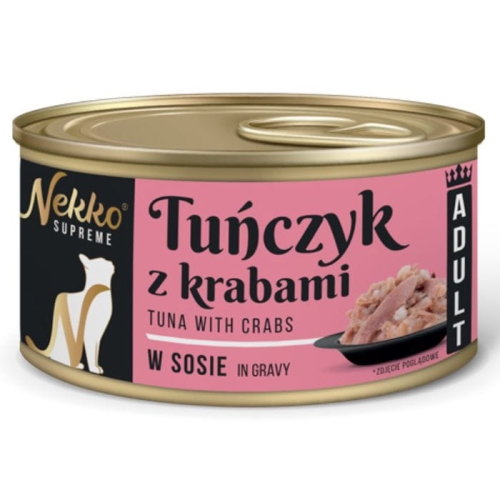Nekko Supreme Adult Mokra karma dla kota TUŃCZYK Z KRABAMI W SOSIE 80g