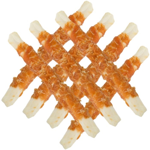 Hau&Miau patyk ze skóry owinięty kurczakiem 24cm