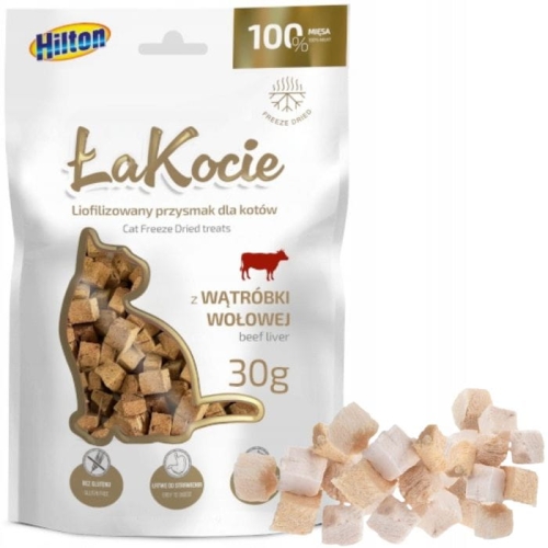 Hilton Liofilizowany przysmak z wątróbka wołowej 30g dla kota Łakocie