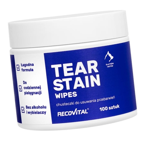 Recovet Tear Stain Wipes Chusteczki do oczu 100 szt.