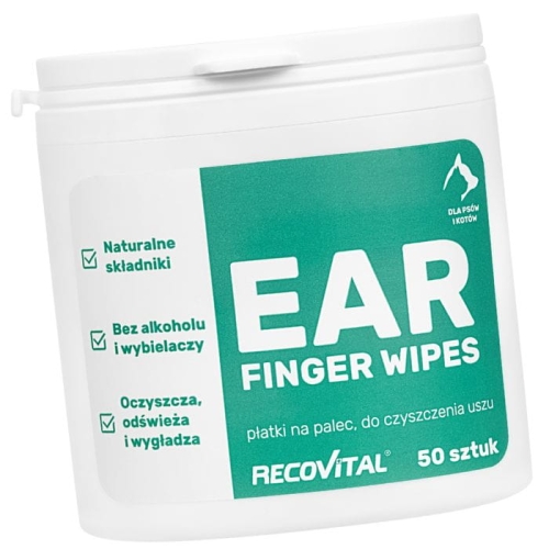 Recovet Ear Finger Wipes Płatki do uszu 50 szt.